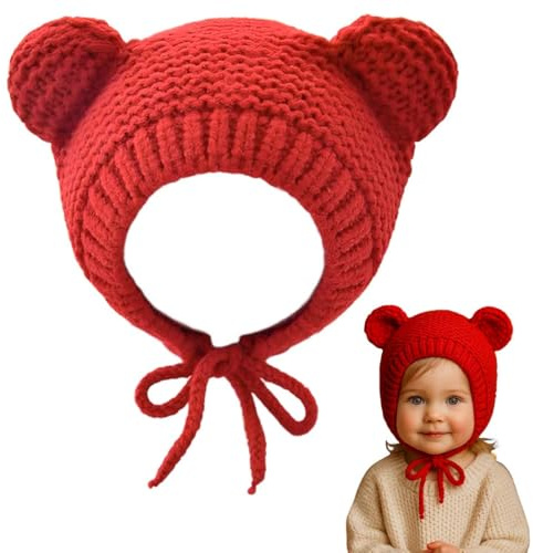 LACHT 1 pieza Sombrero de Bebé Gorro de Bebé Niña Lindo Oso Oreja Recién Beanie Gorro de Punto Cálido para Otoño Invierno