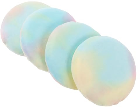 Veemoon Borla Grande para Polvos Prensados 10,5 Cm (4 Piezas) de Terciopelo Colorido, Almohadilla de Maquillaje Lavable Reutilizable para Rostro y Cuerpo, Borla de Polvo Seco