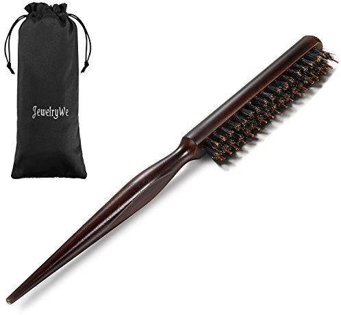 JewelryWe Magic Volumer Haarbürste Toupierbürste aus Buchenholz mit Wildschweinborsten