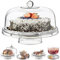 Multi Functional 6in1 Clear Cake Stand Dome Platter Dip Server Punch Salad Snack Bowl Kitchen Party BBQ Picnic Tray