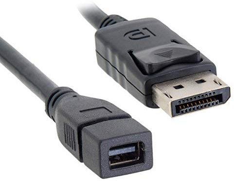 CY DP DisplayPort auf Mini DP DisplayPort-Buchse für Bildschirme gerade rechtwinklig , schwarz, Straight