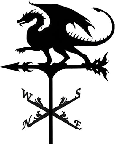 Fenteer Wetterfahne 29.5Wetterfahne Retro Bauernhof Szene Wetterfahne Professionelle Messung Werkzeuge Terrasse Hof Dekoration - Drachen