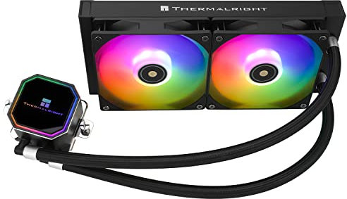 Thermalright Frozen Prism 240 BLACK ARGB CPU Wasserkühler mit zwei PWM-Lüftern, Wasserpumpe Drehzahl ist 3300RPM,S-FDB Lager, für AMD AM4/AM5, Intel LGA1150/1155/1200/1700/2066 (Schwarz ARGB)