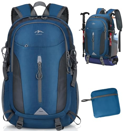 RAINSMORE Hiking Backpack 40L Lightweight Foldable Rucksack for Men Women Water Resistant Backpack Durable Packable Travel Daypack for Camping Climbing Walking Mountaineer Sports Outdoor