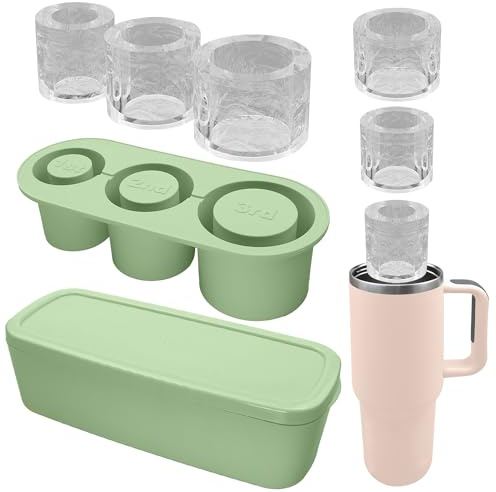 Stanley Cup isform, silikon iskubsset med locktillverkning, 3 ihåliga cylindrar iskubsformer, tillbehör för 20-30-40 oz, Stanley Cup isform hushåll istillverkning silikon isgaller