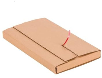 KONZEPT Buchverpackung aus Wellpappe, 30 x 21,2 cm, Versandkarton für Unterlagen, CD, 10 Stk, Großbriefkarton, selbstklebend