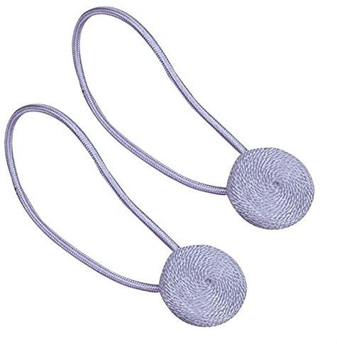 Alzapaños para cortinas, alzapaños de cortina, 2 alzapaños magnéticos redondos para cortinas, trenzados, hebilla de cadena esférica, correa de ventana, soporte de cuerda (C)