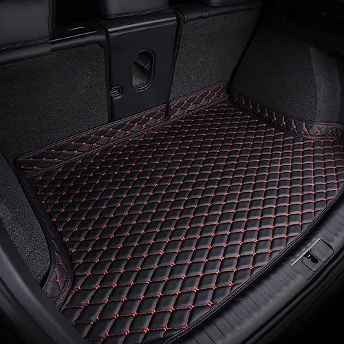 StRoux Car Boot Mat Liner for Polestar 4 2023 2024 2025, Tailored Rear Trunk Cargo Tray Liners Anti Scratch Protector Pad Luggage Carpet With Raised Edges Accessories Interior,C/Black-Red