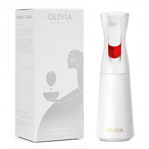 FLAIROSOL OLIVIA - Pulverizador de aceite de 200 ml para cocinar, spray de cocción continua con control de porciones