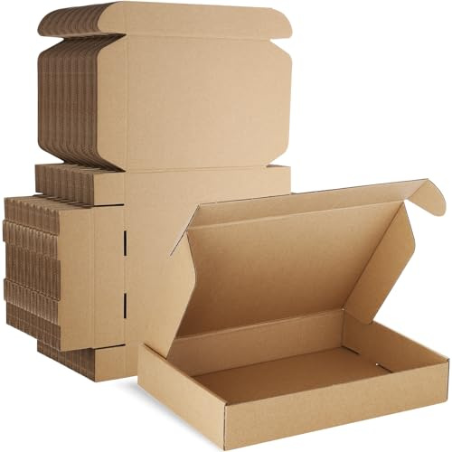 Famagic Shipping Boxes 11x8x2 Inch 30 Pack Brown Small Box Corrugated Cardboard Mailers Boxes for Book Gift Packaging Small Business, Mailing Boxes for Shipping