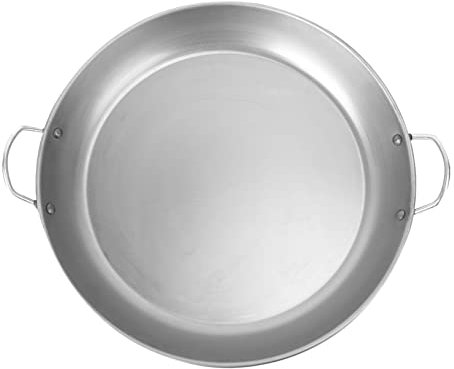 GRIRIW 1 Pz. Teppanyaki Griglia Barbecue Padella Di Bistecca Bistecchiera Induzione Cucinando Piatto Padella Rotonda Padella Domestica Pentola Per Bistecche Ferro Da Stiro Silver