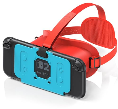 Casque VR pour Nintendo Switch 2 (2025), Switch 2 Lunettes de réalité virtuelle VR avec lentilles HD réglables et Sangle de tête Confortable, Lunettes 3D Virtual Boy pour Accessoires Switch 2, Orange