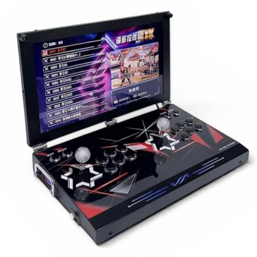Console d'arcade Portable 21, 30000+ Jeux intégrés, métal, multijoueur jusqu'à 4 Joueurs, Pliable avec Moniteur HD sans Fil Rechargeable Autonomie 4-6 Heures