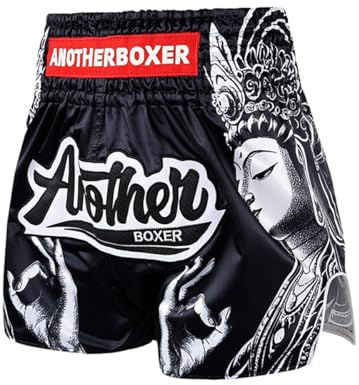 LDOZ MMA Muay Thai Shorts BJJ Boxing Cross Training Fight Wear avec Cordon de Serrage pour Adultes et Enfants(Black,L)