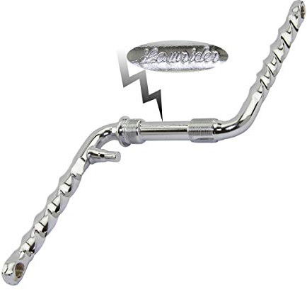 Bike Lowrider Twisted One/Piece Crank 6 1/2 (165mm) Chrome. lowrider Beach Cruiser Bicycle Crank