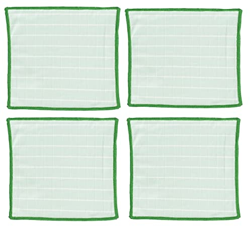 MaxxGoods Lot de 4 chiffons de nettoyage en bambou de qualité supérieure - 20 x 18 cm - En microfibre et fibre de bambou - Pour lunettes, lentilles et écrans - Élimine la poussière, la saleté, la