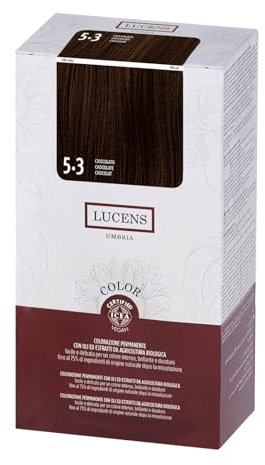Lucens 5.3 Cioccolato - Kit Colorazione Capelli Permanente Senza Ammoniaca Con Oli ed Estratti da Agricoltura Biologica