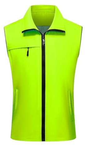 WAZHAKU Herren Outdoor Fotografie Wandern Weste Anglerweste Outdoor Sport Weste Leicht Sommer Arbeitsweste Damen mit Vielen Taschen Freizeitweste Jacke Fotografie Atmungsaktiv Safari Weste