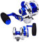 PROBEROS Konventionelle Rollen für Schlepprollen, Hebelzug, Tiefsee, Ozean, Big Game Offshore, Jigging, Angelrollen, Blau/Silber (500, links)