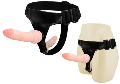 CUPIDO TOYS Strapon Doppio con Cintura, Fallo Indossabile da donna come lesbo strap-on o per donna-uomo anale (pegging), Cinta con 2 dildo indossabili