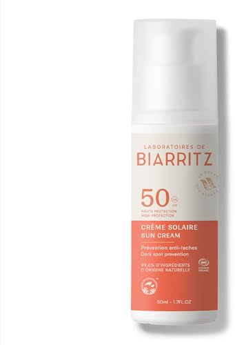 Laboratoires de Biarritz - Crème Solaire Visage - SPF50 - Certifiée Bio - Pour Adulte - Protège, Hydrate et Prévient l'Apparition de Taches - 50 ml - Fabriquée en France