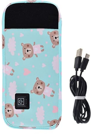 Calentador de botellas de viaje, calentador de leche USB ajustable de 3 temperaturas, accesorios de viaje de calentamiento rápido, protectora ligera para exteriores
