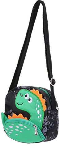 Yardwe Bolso Cruzado para Niños Diseño de Dinosaurio de Dibujos Animados, Bolso Bandolera Almacenamiento Moderado, para Viajes a Pie y Senderismo