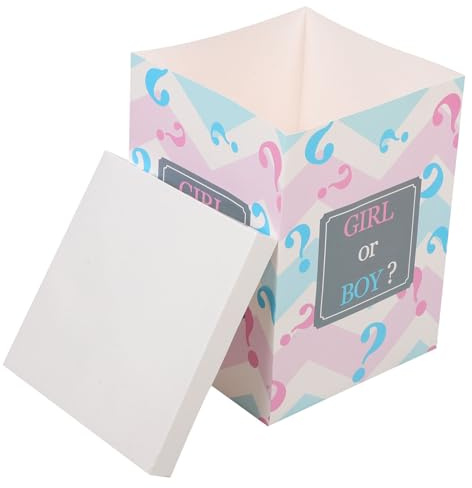 BAZEITFLOW Scatola di Carta per Gender Reveal Palloncini Boy o Girl, Facile da Montare e Riempire, Decorazione per Shower Party e Feste di Compleanno