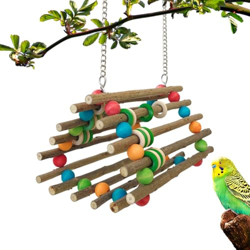 Fågelleksaker För Parakiter Trä Färgglad Sittpinne För Fåglar Och Smådjur | Interaktiv Undulat Gunga För Undulater Till Undulat Conure Amor Kanin