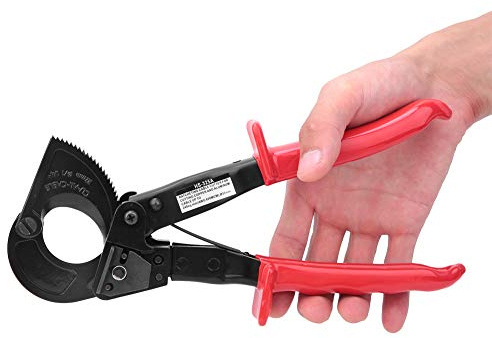 VBESTLIFE Cortador de Cables con Trinquete HS-325A, Herramienta de Corte Aislada Resistente Al Desgaste, Trinquete de Cable de Aluminio y Cobre de 240 mm², Rojo para Electricistas (HS-325A)