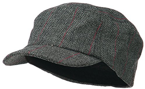 e4Hats.com Wool Fashion Fitted Engineer Cap-Black OSFM