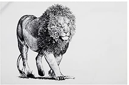 Maxwell & Williams Marini Ferlazzo Geschirrtuch mit Afrikanischem Giraffenmotiv, 100% Indische Baumwolle, Weiß, 50 x 70 cm, Küchentuch Waschmaschinenfähig