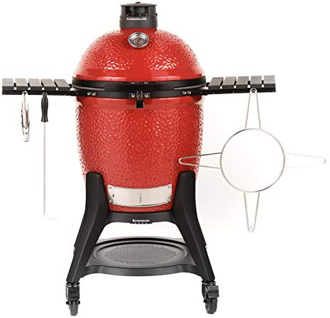 Kamado Joe® Classic Joe™ III 18-inch Charcoal Grill in Red with Cart, Side Shelves, Grill Gripper, and Ash Tool