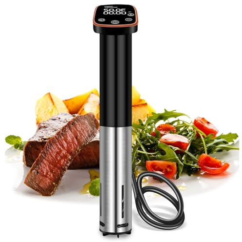 1100W Sous Vide Cooker for Perfect Steak & Tender Chicken Ultra-Quiet Immersion Circulator with Precise Touch Control & Digital Timer, Fast Heating, IPX7 Waterproof
