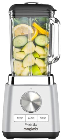 Magimix Blender Power 5XL | Quiet Mark Approval | Metal/Glass |1500W | 2L | Satin | 11644