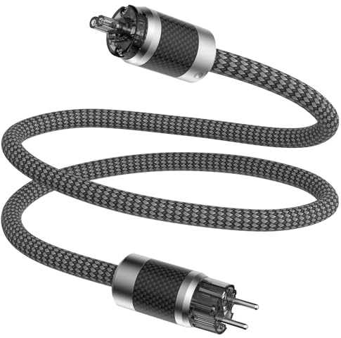 Tertullus HiFi High End C7-strömkabel – HiFi Audio-strömkabel med Schuko-uttag och kall enhetskontakt (E860 (EU / C7) – 1 m