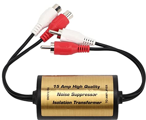 Audio Noise Filter Ground Loop Isolator Noise Filter for Car Stereo System Reduce 15A Alternator Noise