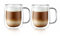 CNGLASS Latte Macchiato Gläser Set 2x450ml，Doppelwandige Kaffeegläser mit großem Henkel，Cappuccino Gläser für Latte, Cappuccino, Teebeutel，Kalte und Heiße Getränke