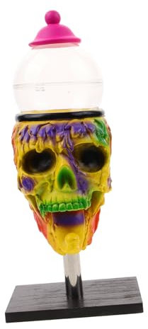 Alipis Skull Halloween Gumballs Machine Candy Dispenser Resin Statue Home Decorative Toy