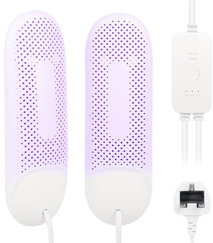 Mineup Electric Shoe Dryer, Portable Shoe Dryer Boot Dryer, Ski Boots Dryer with 3 Timer Modes, Boot Dryers with 360° Drying Eliminate Odor, Suitable for Shoes, Gloves, Socks, Ski Boots(Purple light)
