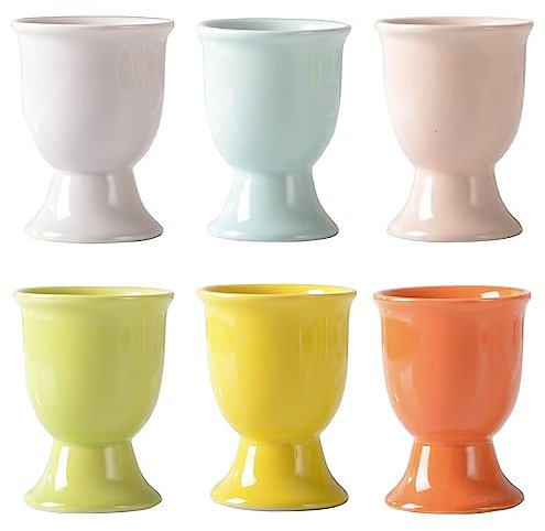 6 Pièces Coquetier en Porcelaine Oeuf Support, Egg Cup Set, Coquetier Ceramique, Coquetiers en Porcelaine, Convient Pour la Cuisson au Restaurant de la Cuisine à Domicile, Porcelaine Premium, coloré
