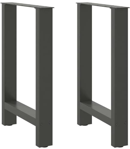 vidaXL Gambe per tavolo da pranzo antracite 2 pz 50x(72-73) cm in acciaio