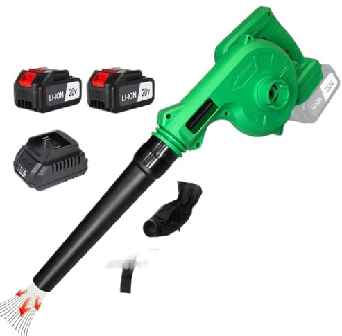 eRgDFS Aspiradora sopladora de Hojas 2 en 1, 20V, inalámbrica, con Cargador rápido de 4,0AH, 150CFM, Ligera, Compatible con Tegatok