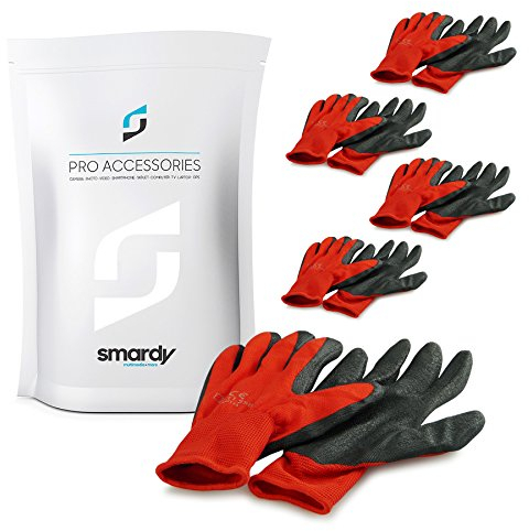 SMARDY 5 Pares Guantes de Trabajo de Seguridad Talla XL (10) para Jardín Montaje Reparación