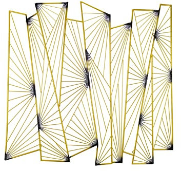 KunstLoft Wanddeko Metall | 100% HANDGEFERTIGT | 100x100x3cm | Wandbild Metall 'Magisches Kabinett' | Abstrakte Skulpturen | Gold | Wandskulptur | Metalldeko Wand Wohnzimmer