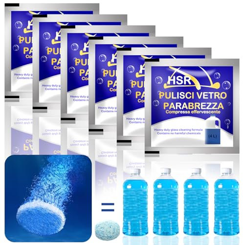 XIANGLONGY 50 Stück Glasreiniger Brausetabletten für Auto, Windschutzscheiben Reiniger Tabs, 200L Scheibenreiniger Auto, Scheibenwischwasser Konzentrat, Scheibenreiniger Tabletten