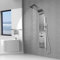 Elbe Panneau de douche 3 fonctions en acier inoxydable avec douchette, douche à effet pluie et 2 douches de massage, robinet de douche complet à température réglable