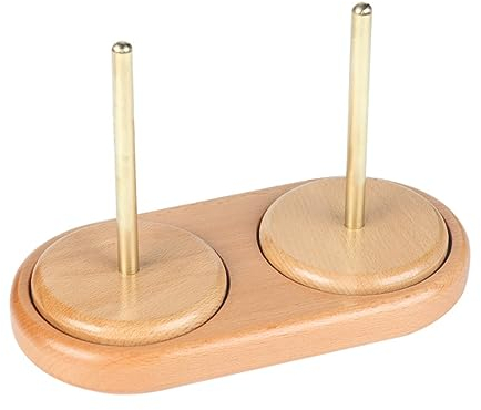 RoseFlower Doppel-Garnhalter aus Holz, Wollabwickler, Drehbarer Wollknäuelhalter, Stricken Fadenhalter Mit Drehmechanismus - Für Knotenfreies, Gleichmäßiges Stricken Häkeln#B