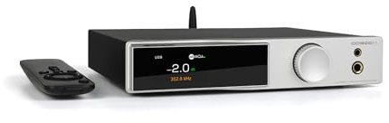 SMSL DO300EX Amplificatore per cuffie DAC Audio, AK4191 AK4499EX MQA DAC, Ingresso USB/Ottica/Coassiale/Bluetooth/IIS DAC, RCA/XLR/4,4mm/6,35mm Uscita cuffie, 2000mW Amplificatore per cuffie, Argento