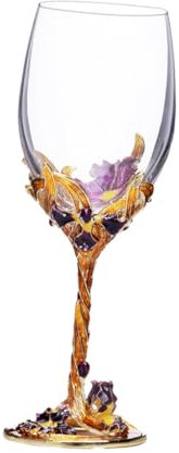 BESTonZON Wide Mouth Crystal Enamel Wine Goblet Stem-Cup for Bar Party Easy to Clean